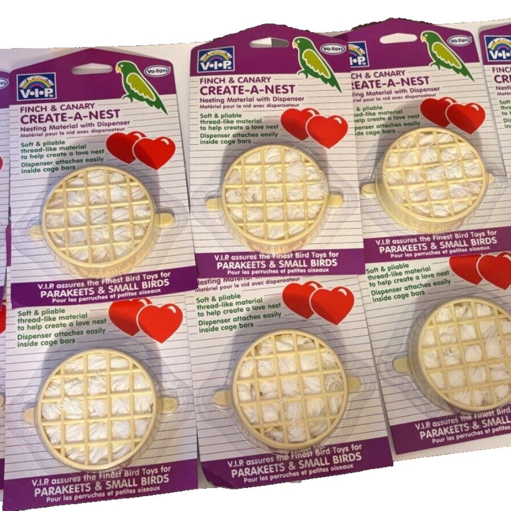 X's 12 Vo-Toys Bird Create A Nest Holder & Material Birds Toy Nesting Dispenser